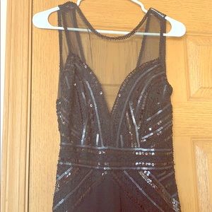Long Black Sequin Dress